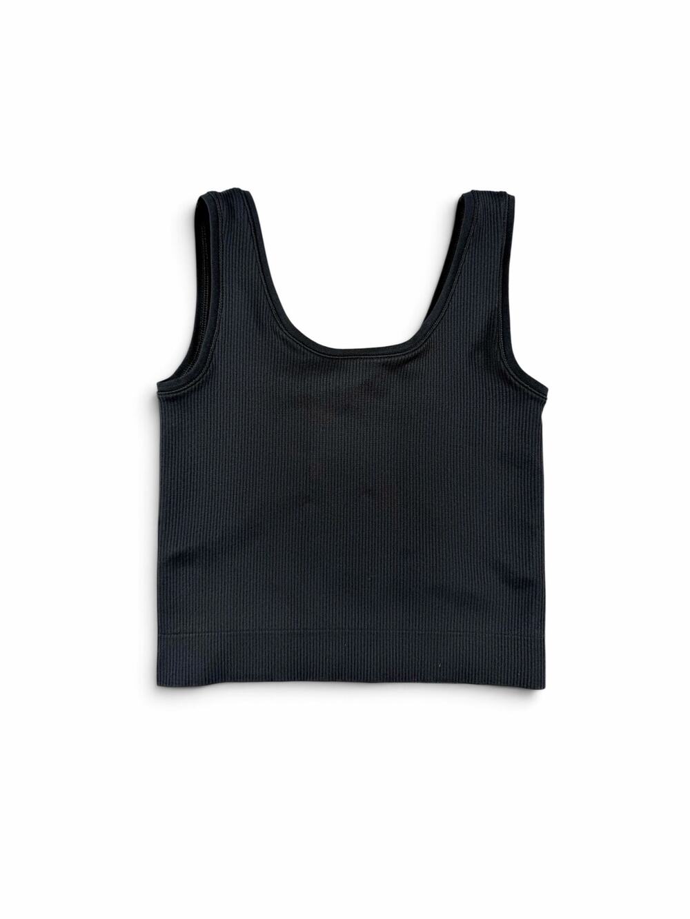 Athleta Girl Rise Above Ribbed Crop Tank Black 12